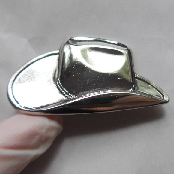 Silvertone Cowboy Hat Pin - Picture 2 of 9
